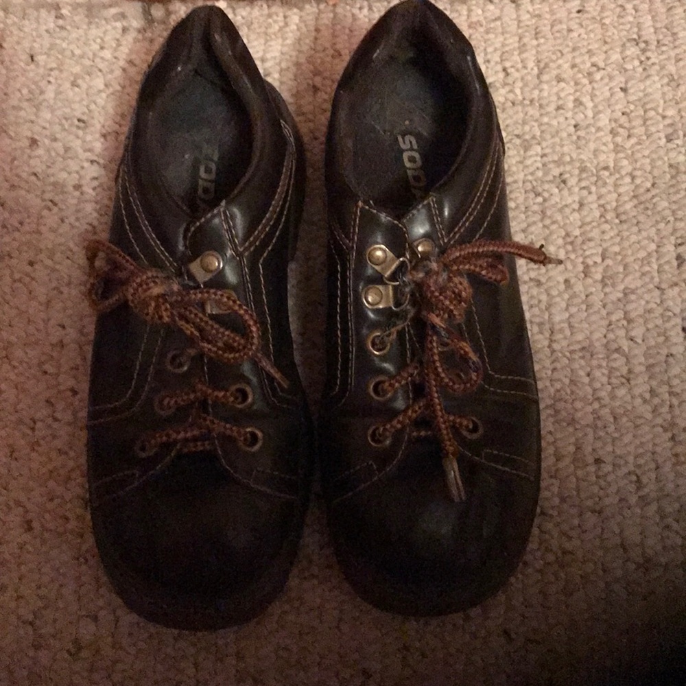 Brown leather shoes